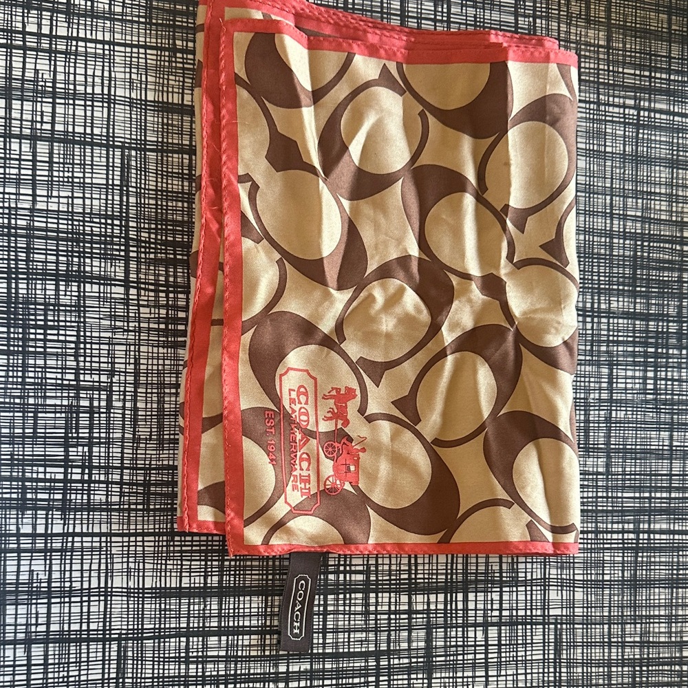 Coach Tan and orange 🍊 Graphic Scarf